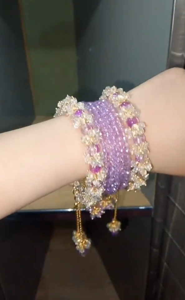 Purple & White Gajra Set