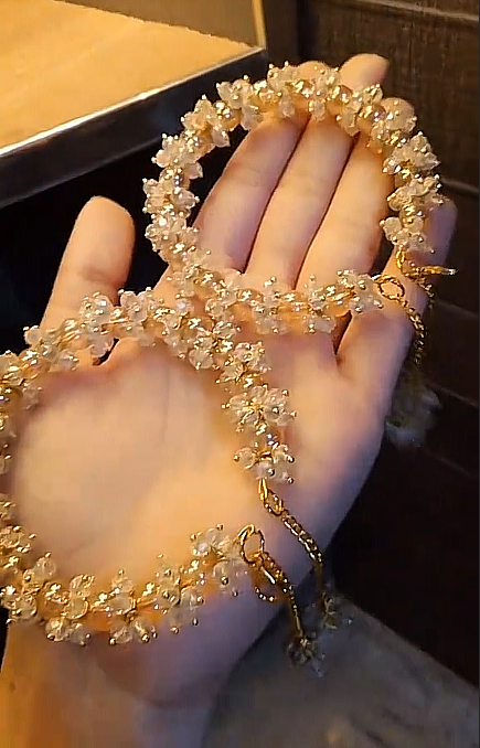 White Gajra & bangle set