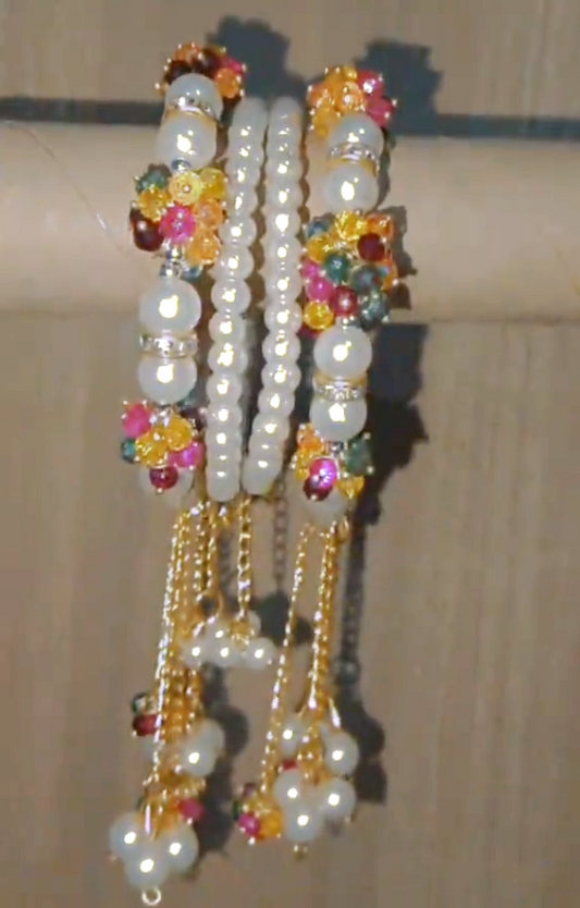 Multi Color Pearl Gajra Set