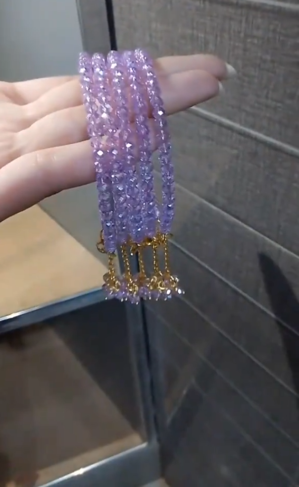 Purple & White Gajra Set